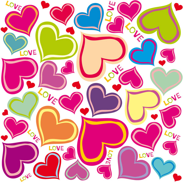 free vector Cute hearts background vector